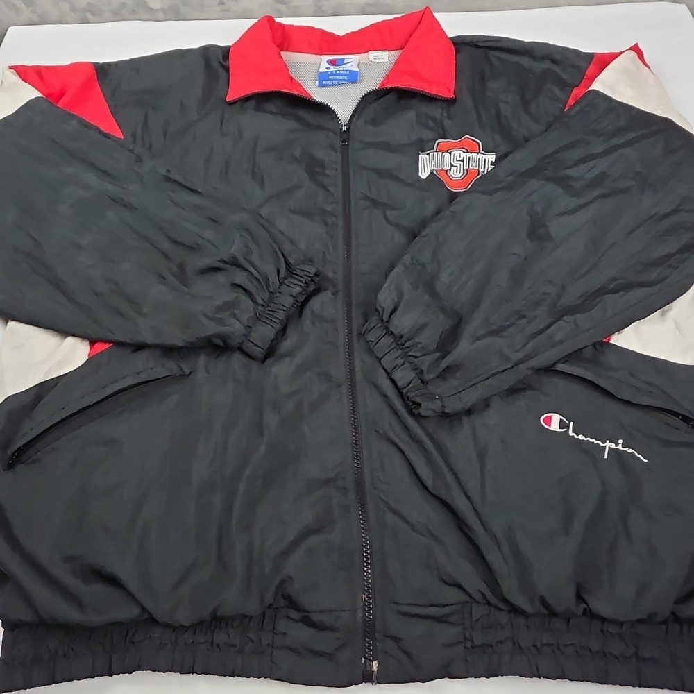 Vintage Champion Ohio State Buckeyes Track Jacket  Men's XL Red White Black...